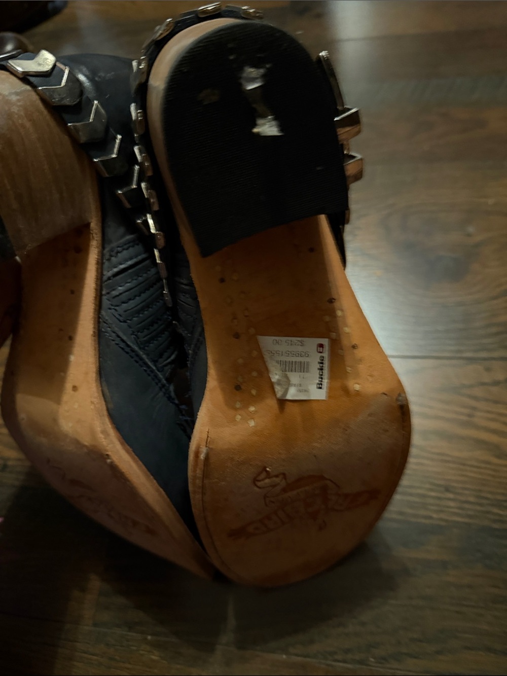 Freebird Navy Leather Women's Ankle Boots with Studded Strap - Picture 10 of 12